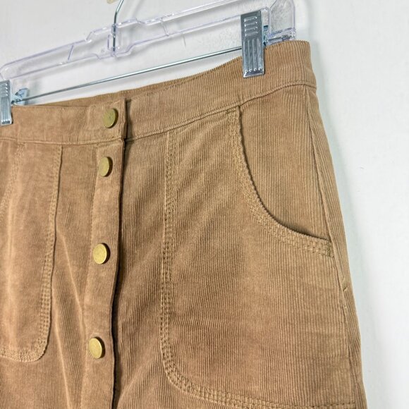 Tory Burch Lucitano Skirt in Beach Wood Corduroy Mini Buttons Size 0 EUC - Picture 4 of 9
